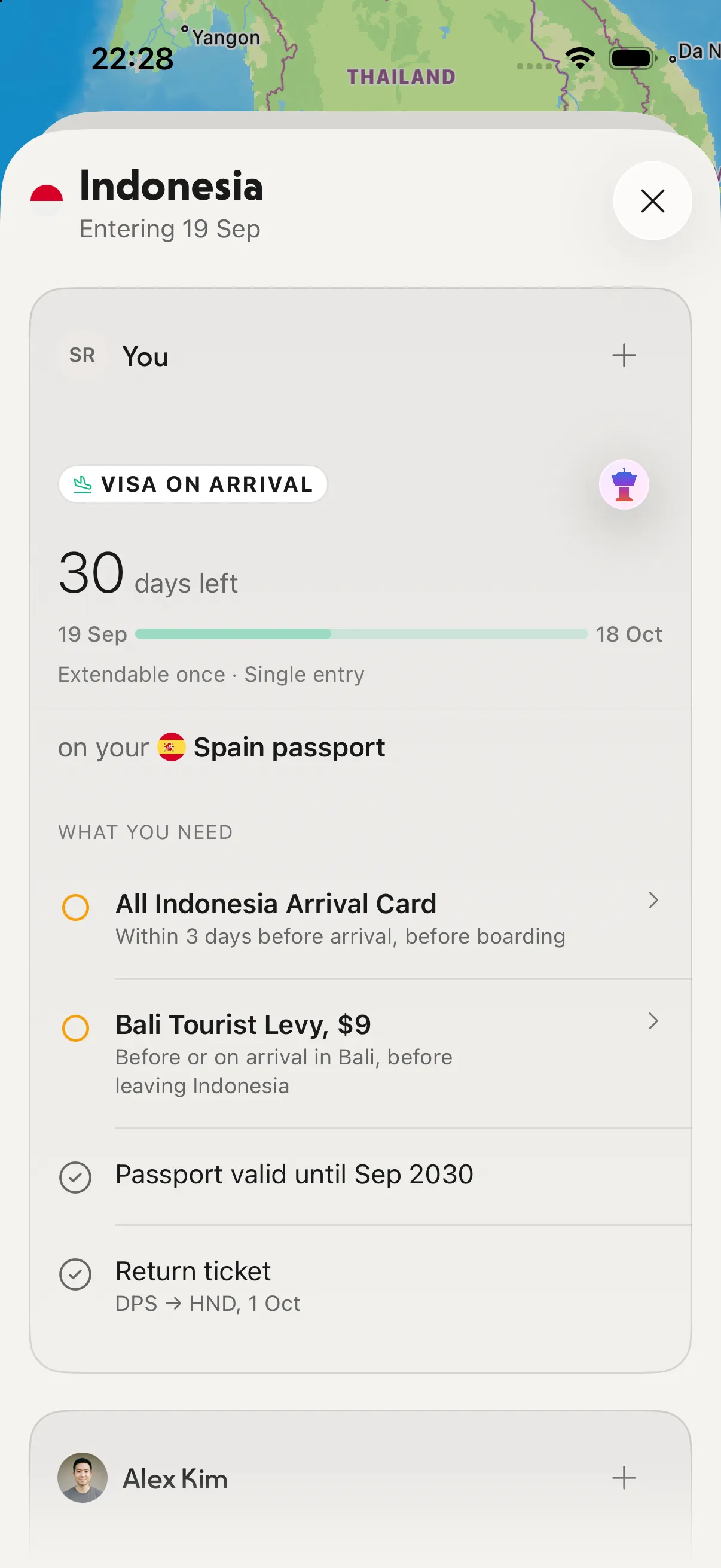 Indonesia's entry rules in NomadPoint, worked out for each traveller