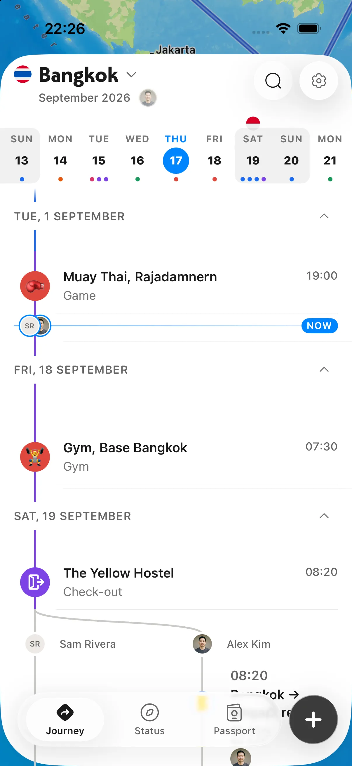 A shared day on the NomadPoint itinerary, with both travellers on the journey