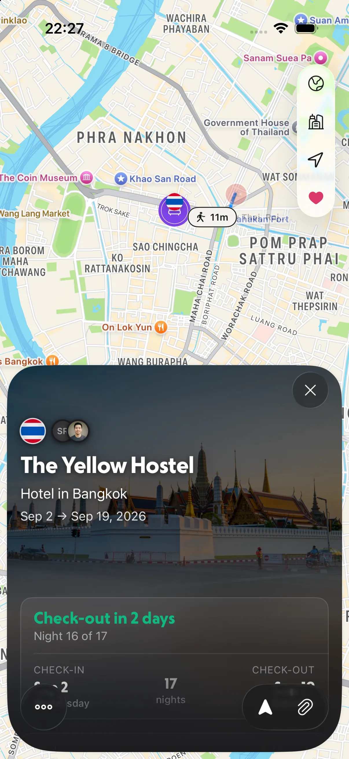 A stay in NomadPoint: The Yellow Hostel, check-out in two days, night 16 of 17